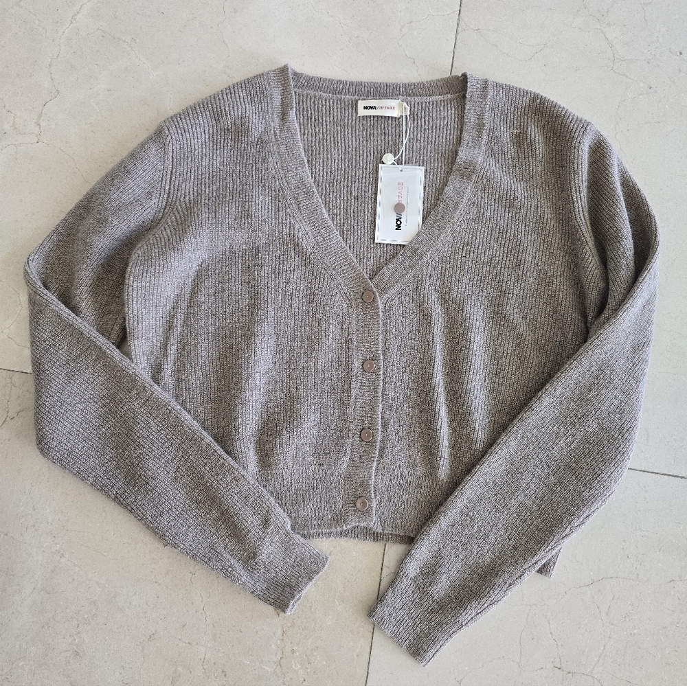 Fashion Nova Women's Gray V-Neck Cardigan